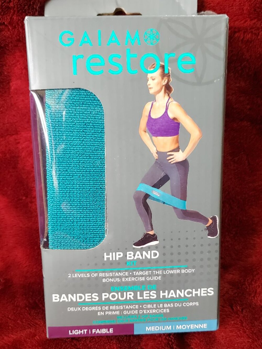 Gaiam Restore Hip Bands Kit Workout Bands Cloth Style Thick Design Opened NEW